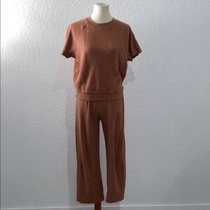 SPIRITUAL GANGSTER  - RUST TERRI CLOTH MATCHING SET - SMALL TOP - XSMALL PANTS
